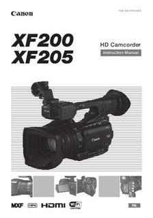 Canon XF 205 manual. Camera Instructions.